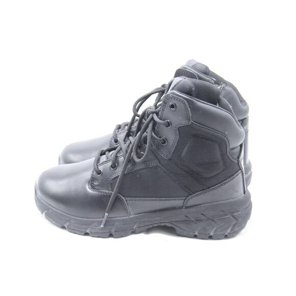 Interceptor Tactical Boots Mens Size 9 Black Leather Slip Resist Side Zip